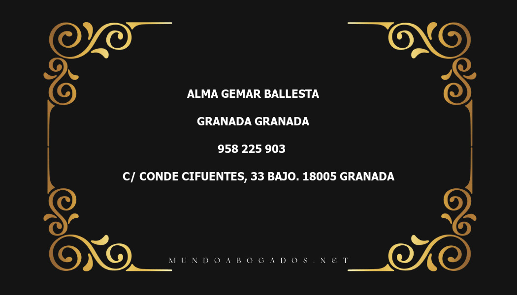 abogado Alma Gemar Ballesta en la localidad de Granada