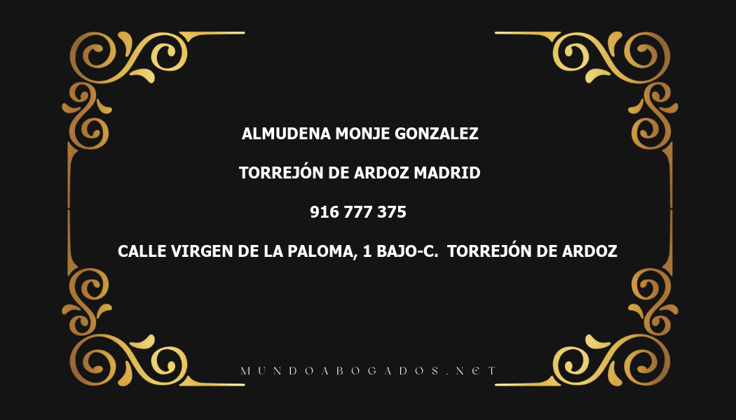 abogado Almudena Monje Gonzalez en la localidad de Torrejón de Ardoz