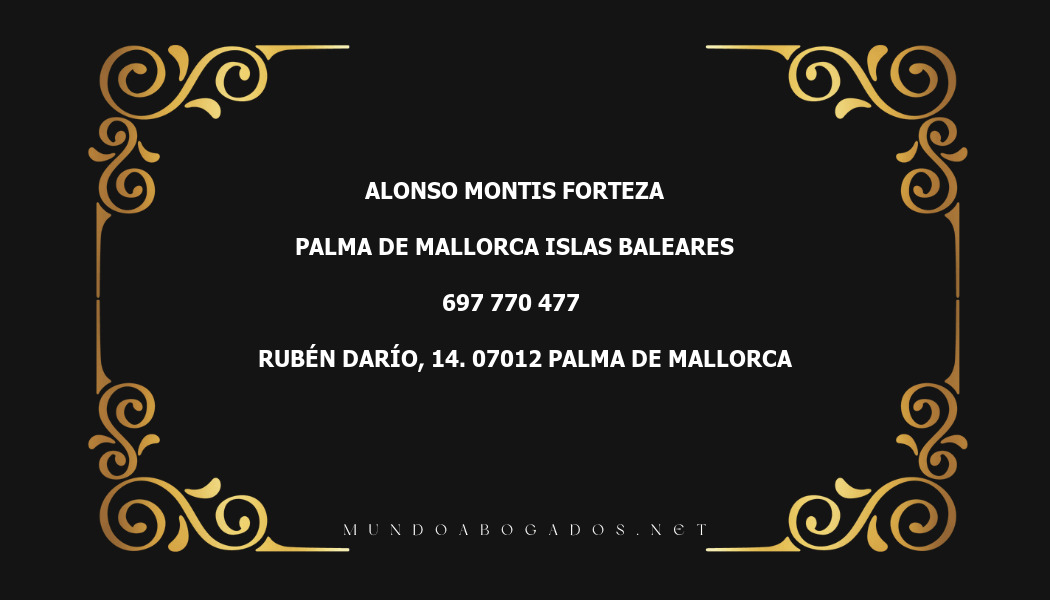 abogado Alonso Montis Forteza en la localidad de Palma de Mallorca