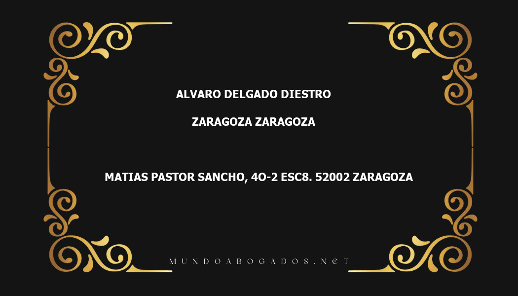 abogado Alvaro Delgado Diestro en la localidad de Zaragoza