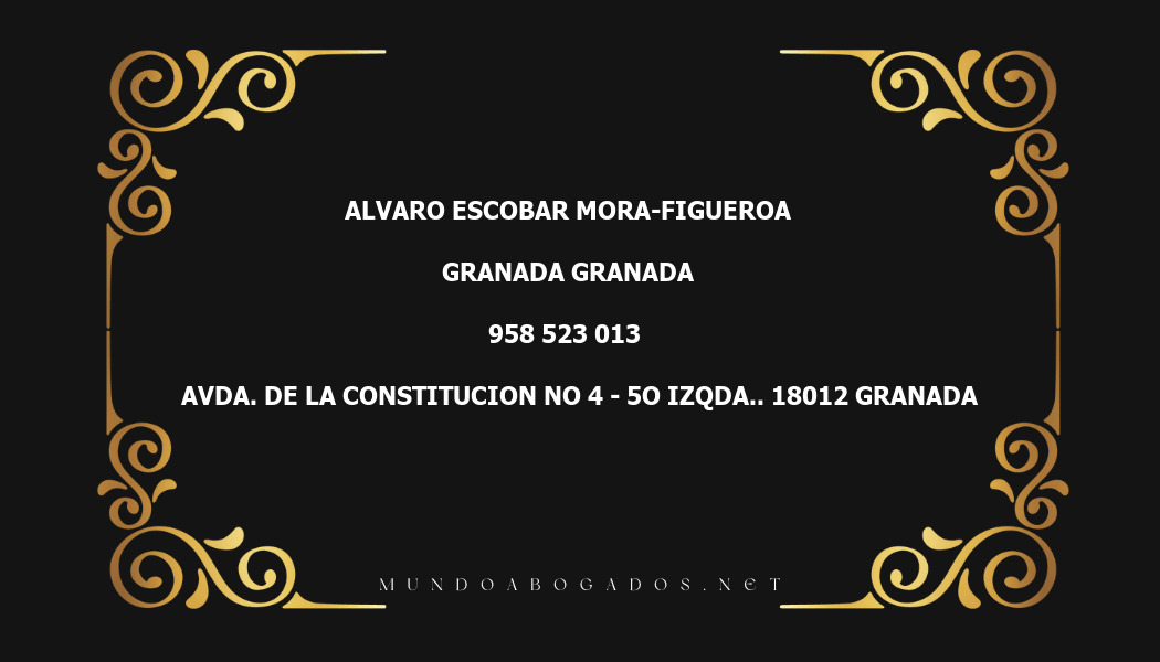 abogado Alvaro Escobar Mora-Figueroa en la localidad de Granada