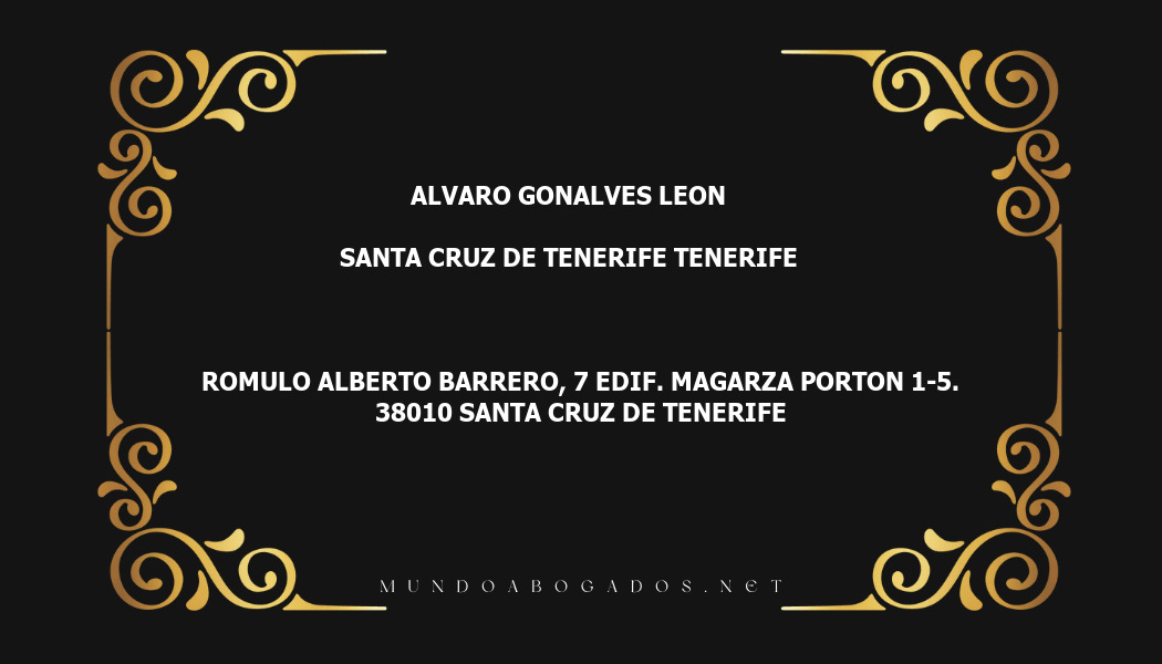 abogado Alvaro Gonalves Leon en la localidad de Santa Cruz de Tenerife