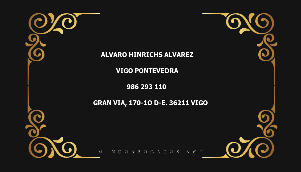 abogado Alvaro Hinrichs Alvarez en la localidad de Vigo