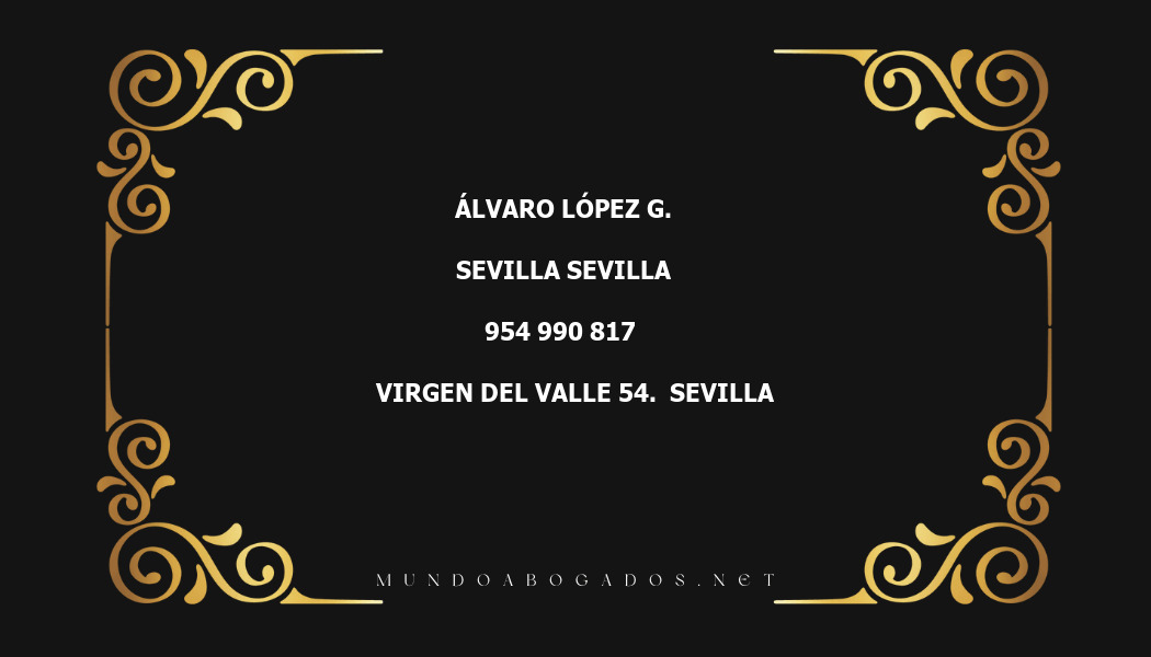 abogado Álvaro López G. en la localidad de Sevilla