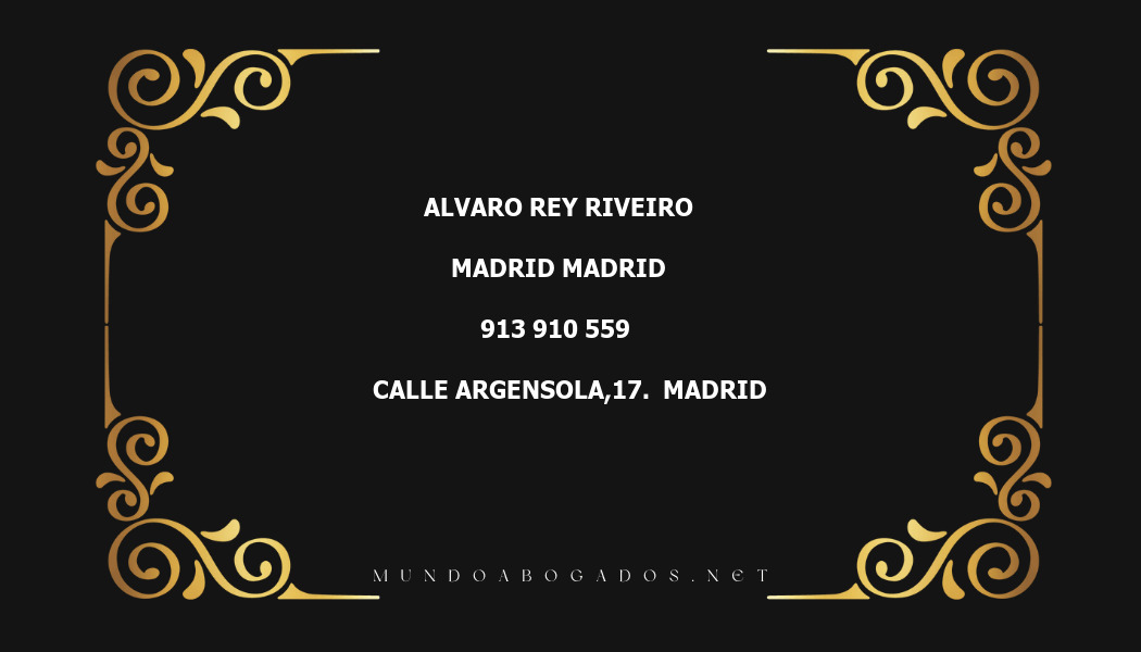 abogado Alvaro Rey Riveiro en la localidad de Madrid