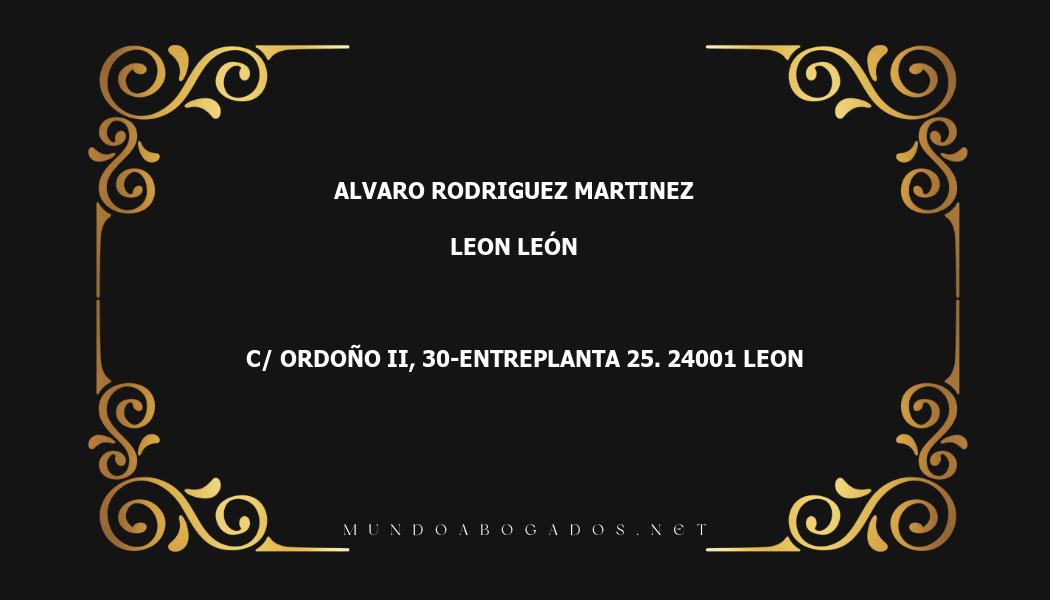 abogado Alvaro Rodriguez Martinez en la localidad de Leon