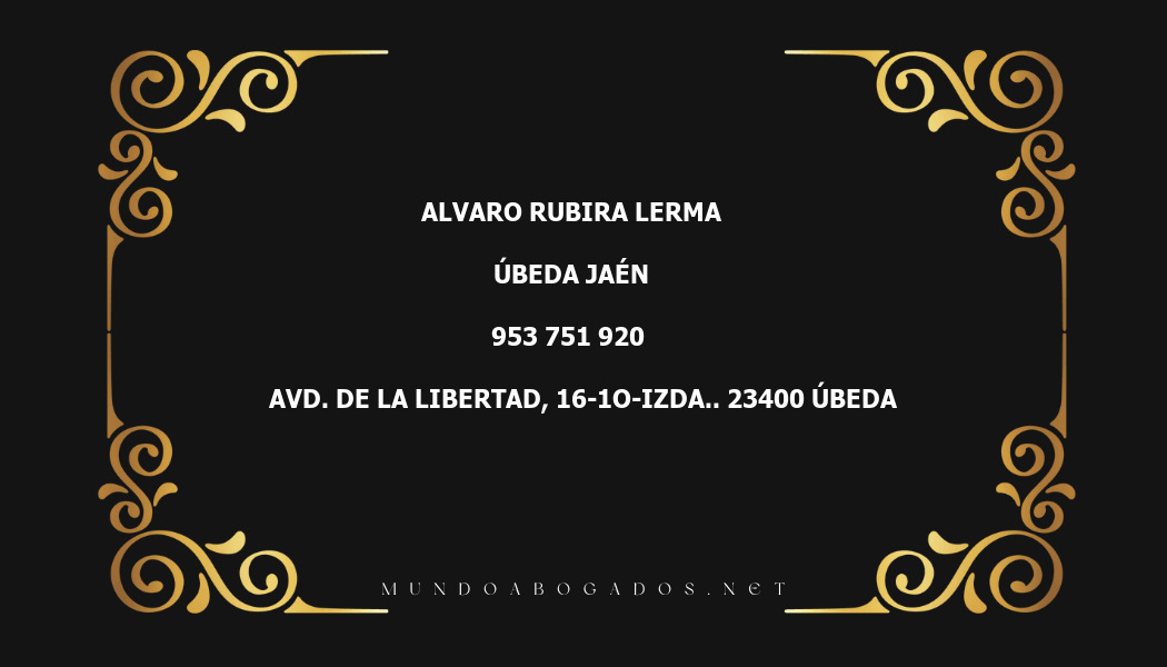 abogado Alvaro Rubira Lerma en la localidad de Úbeda