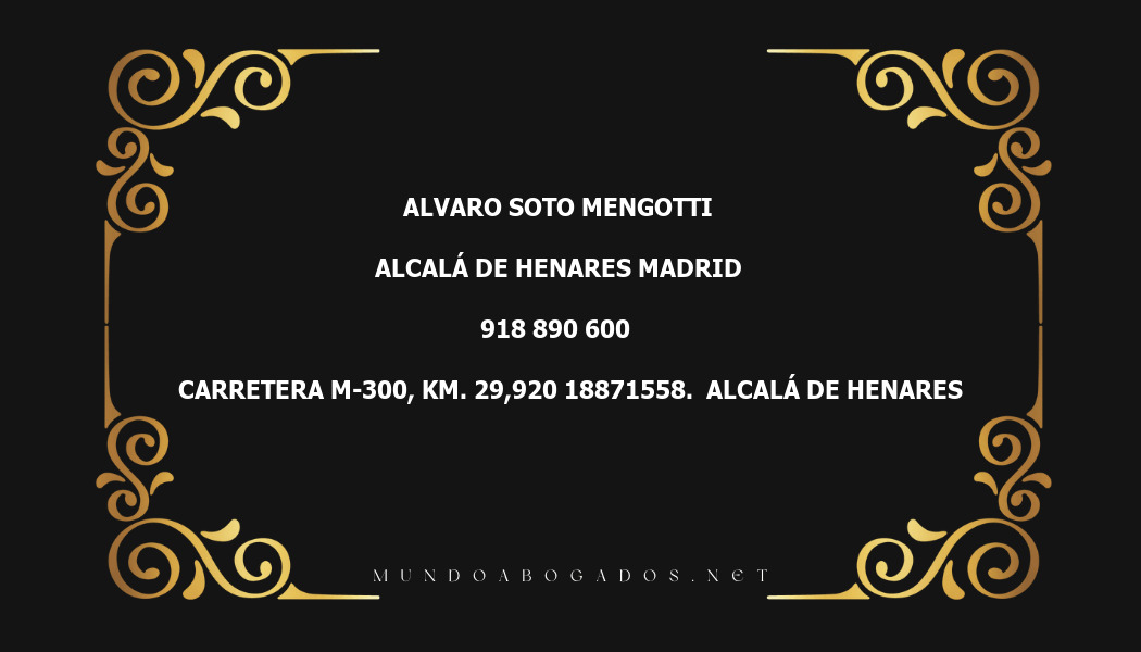 abogado Alvaro Soto Mengotti en la localidad de Alcalá de Henares