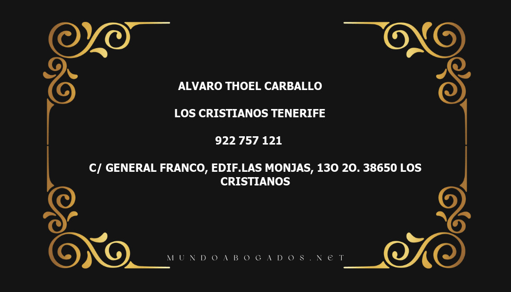 abogado Alvaro Thoel Carballo en la localidad de Los Cristianos