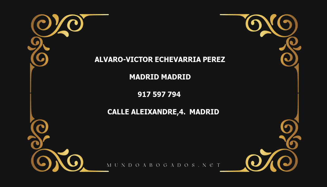 abogado Alvaro-Victor Echevarria Perez en la localidad de Madrid