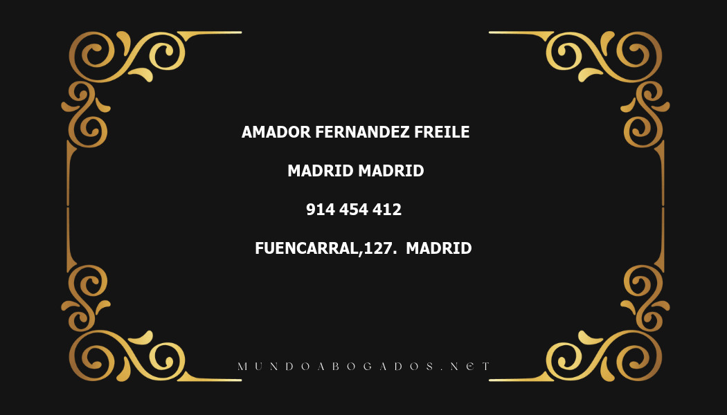 abogado Amador Fernandez Freile en la localidad de Madrid