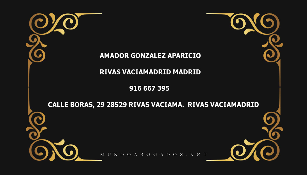 abogado Amador Gonzalez Aparicio en la localidad de Rivas Vaciamadrid