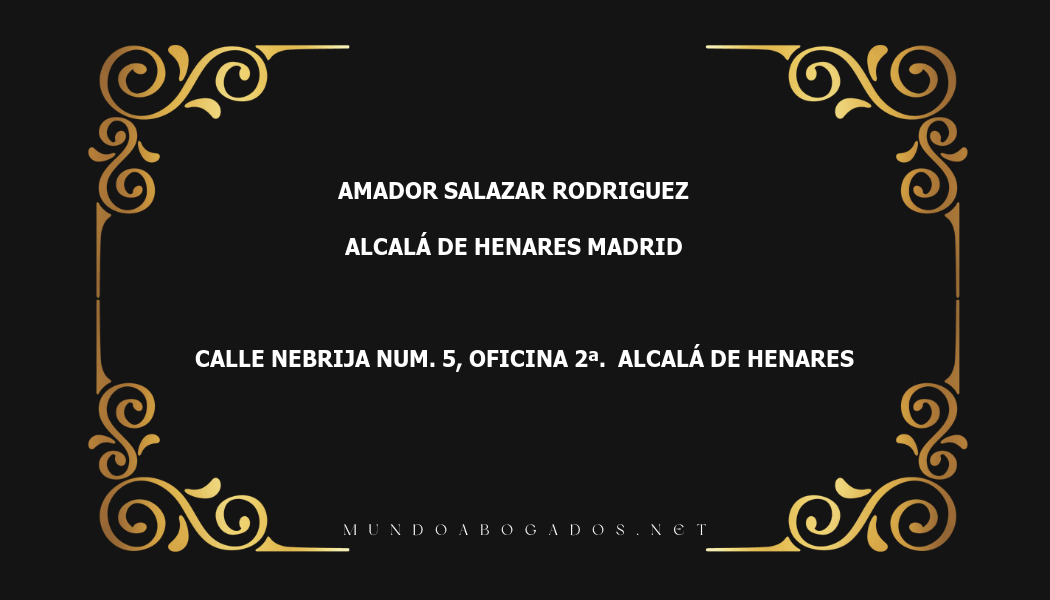 abogado Amador Salazar Rodriguez en la localidad de Alcalá de Henares