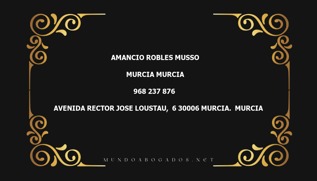 abogado Amancio Robles Musso en la localidad de Murcia