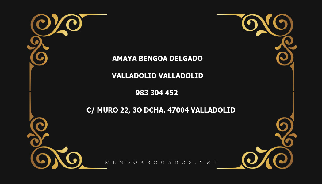 abogado Amaya Bengoa Delgado en la localidad de Valladolid