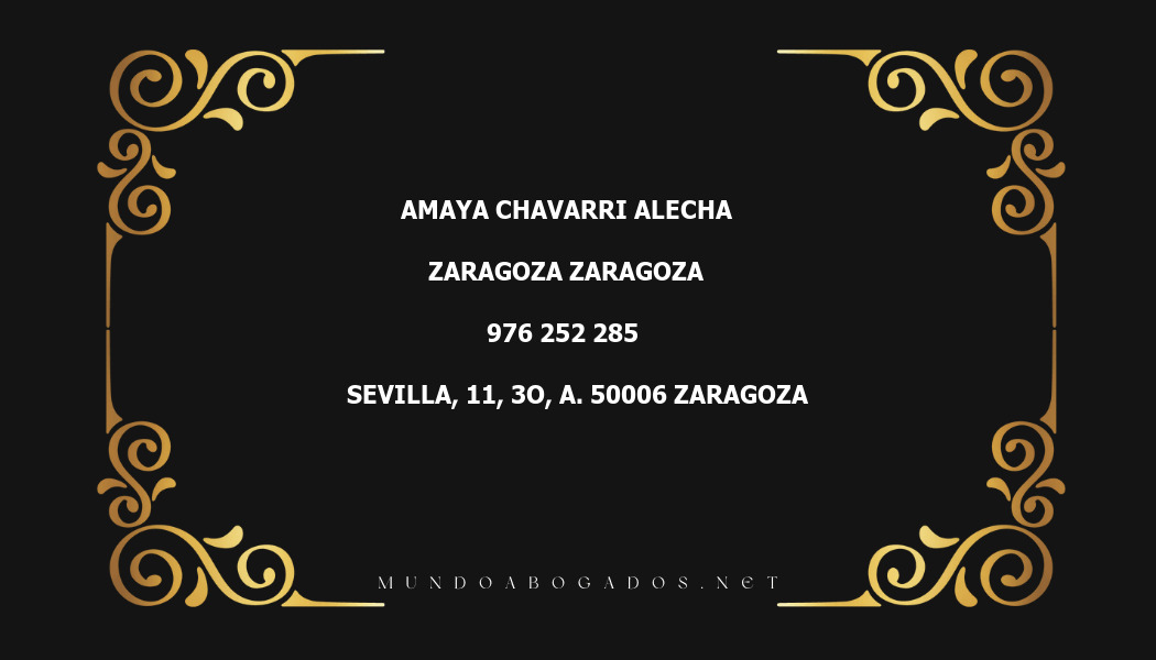 abogado Amaya Chavarri Alecha en la localidad de Zaragoza