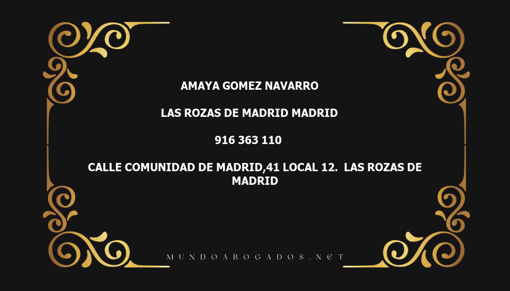 abogado Amaya Gomez Navarro en la localidad de Las Rozas de Madrid