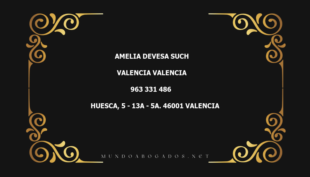 abogado Amelia Devesa Such en la localidad de Valencia