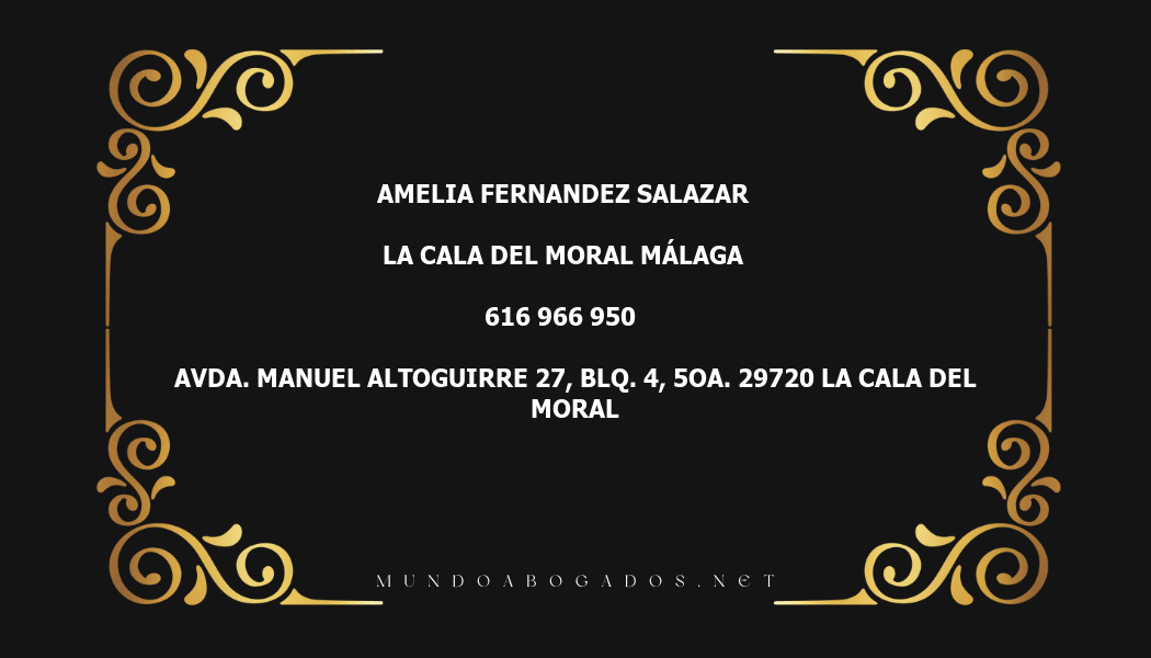 abogado Amelia Fernandez Salazar en la localidad de La Cala del Moral