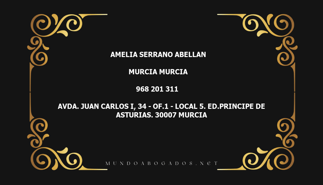 abogado Amelia Serrano Abellan en la localidad de Murcia