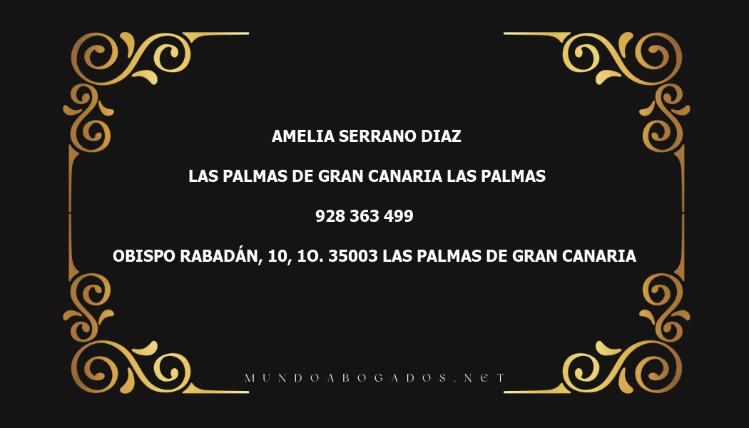 abogado Amelia Serrano Diaz en la localidad de Las Palmas de Gran Canaria