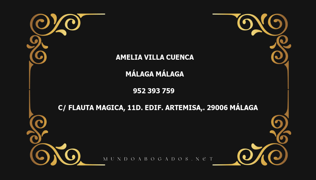 abogado Amelia Villa Cuenca en la localidad de Málaga