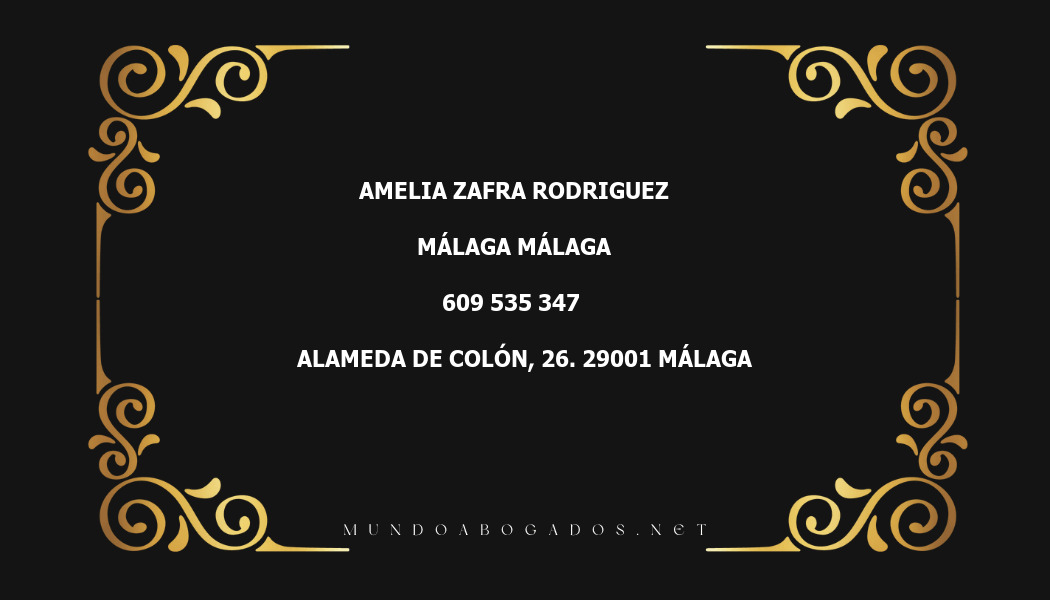 abogado Amelia Zafra Rodriguez en la localidad de Málaga