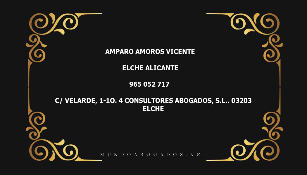 abogado Amparo Amoros Vicente en la localidad de Elche