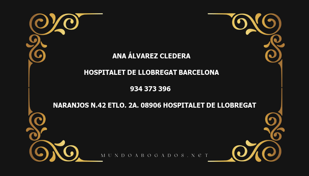 abogado Ana Álvarez Cledera en la localidad de Hospitalet de Llobregat