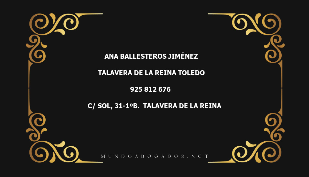 abogado Ana Ballesteros Jiménez en la localidad de Talavera de la Reina