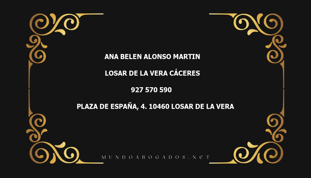 abogado Ana Belen Alonso Martin en la localidad de Losar de La Vera