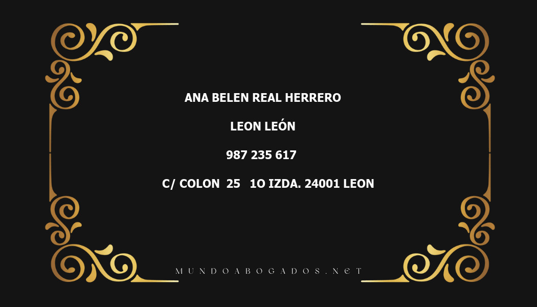 abogado Ana Belen Real Herrero en la localidad de Leon