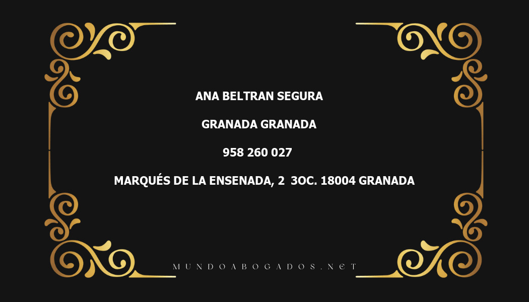 abogado Ana Beltran Segura en la localidad de Granada