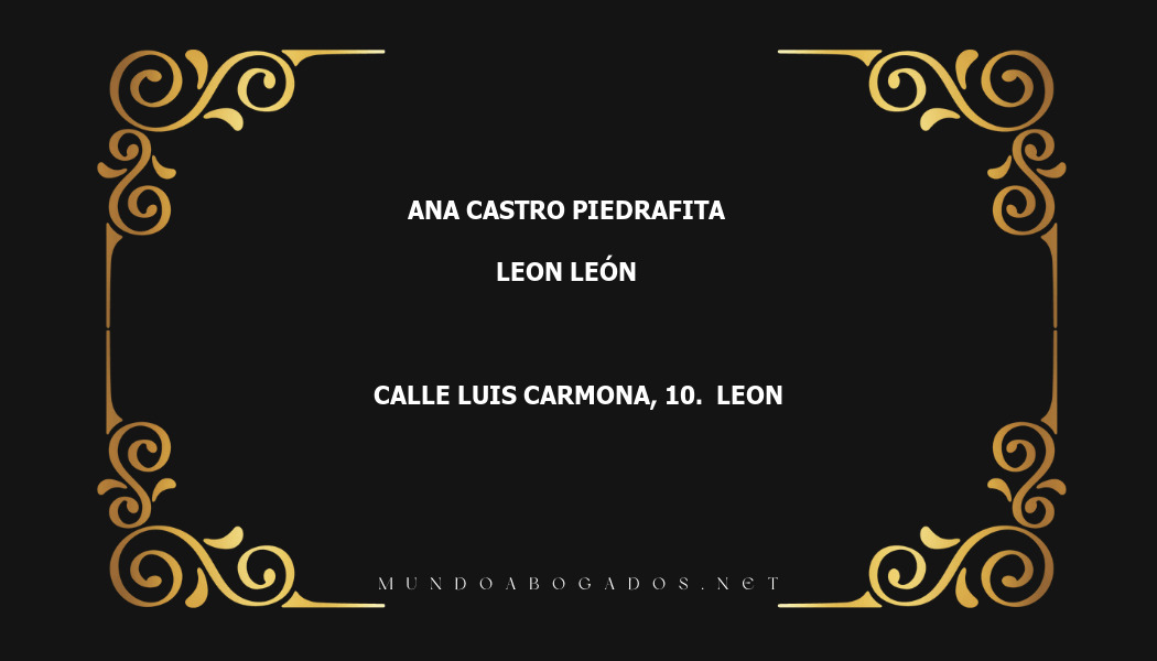 abogado Ana Castro Piedrafita en la localidad de Leon