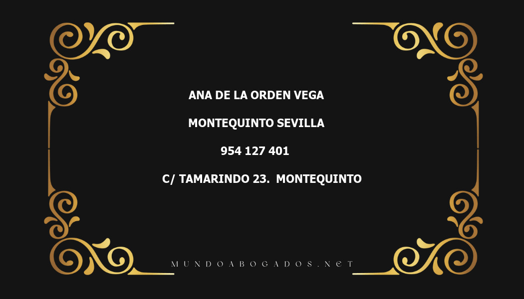 abogado Ana De La Orden Vega en la localidad de Montequinto