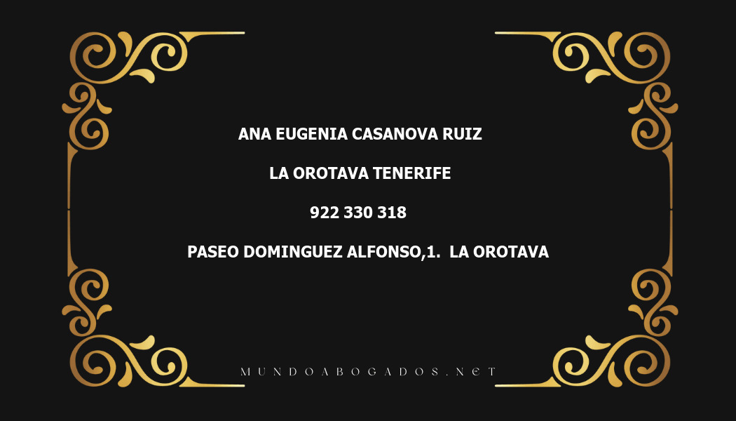 abogado Ana Eugenia Casanova Ruiz en la localidad de La Orotava