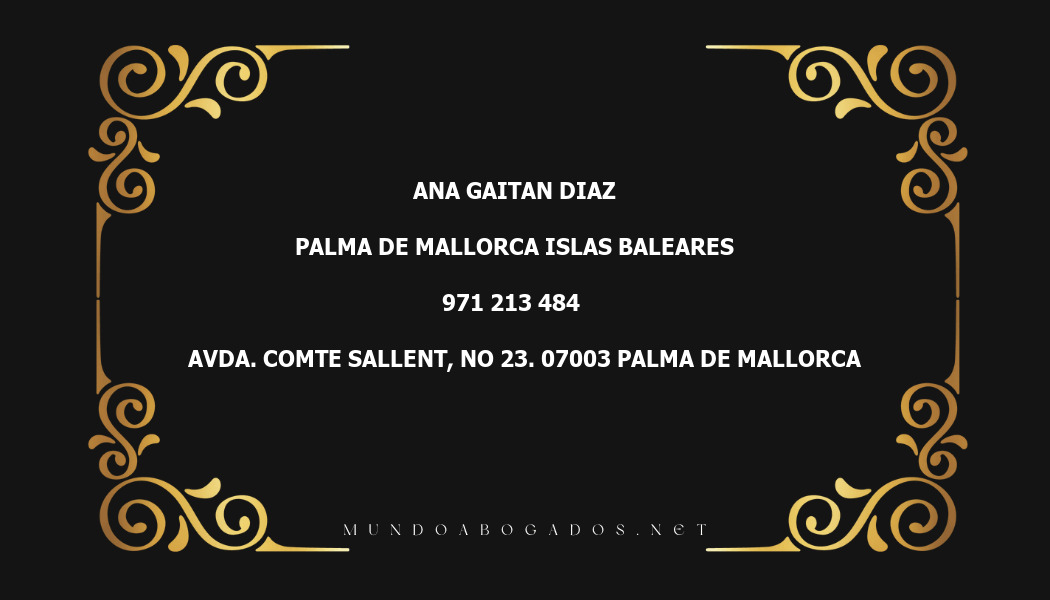 abogado Ana Gaitan Diaz en la localidad de Palma de Mallorca