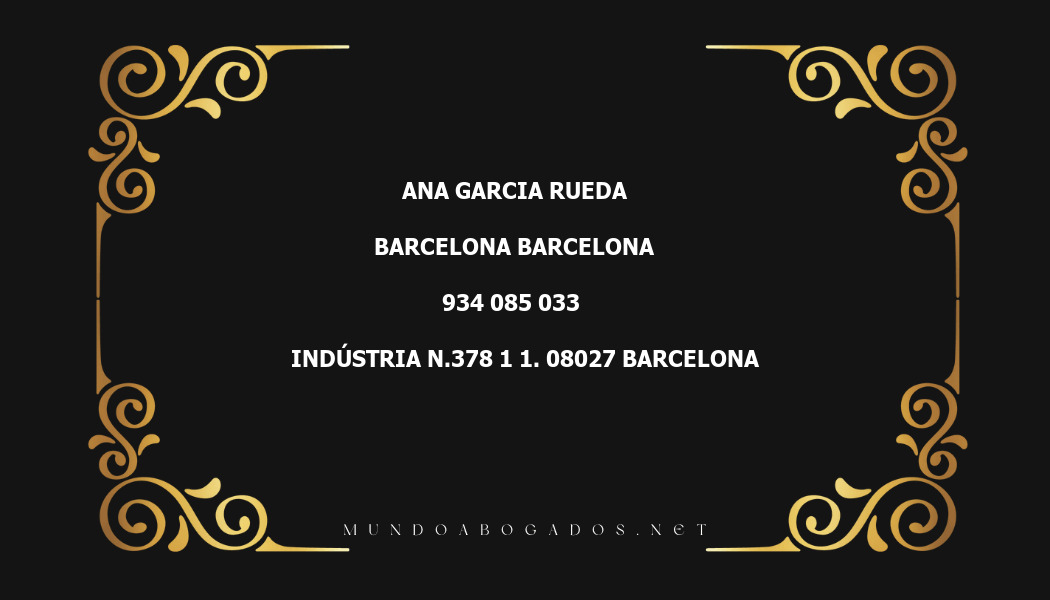 abogado Ana Garcia Rueda en la localidad de Barcelona