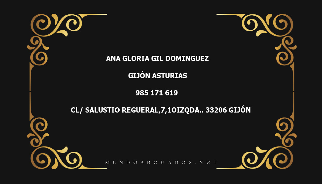 abogado Ana Gloria Gil Dominguez en la localidad de Gijón