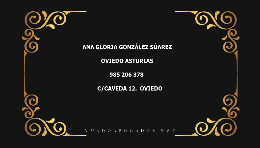 abogado Ana Gloria González Súarez en la localidad de Oviedo