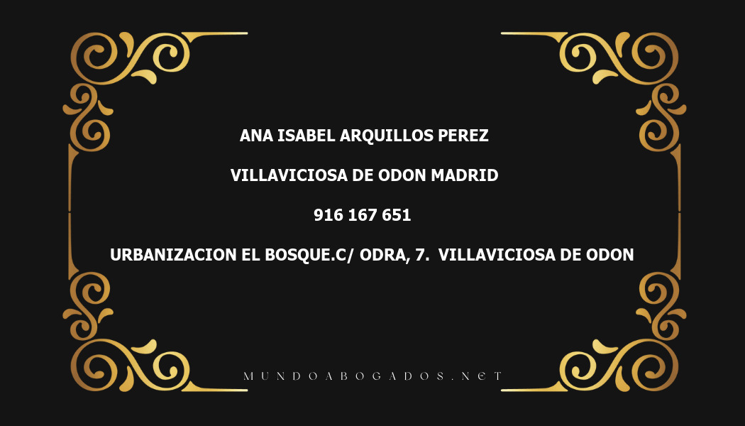 abogado Ana Isabel Arquillos Perez en la localidad de Villaviciosa de Odon