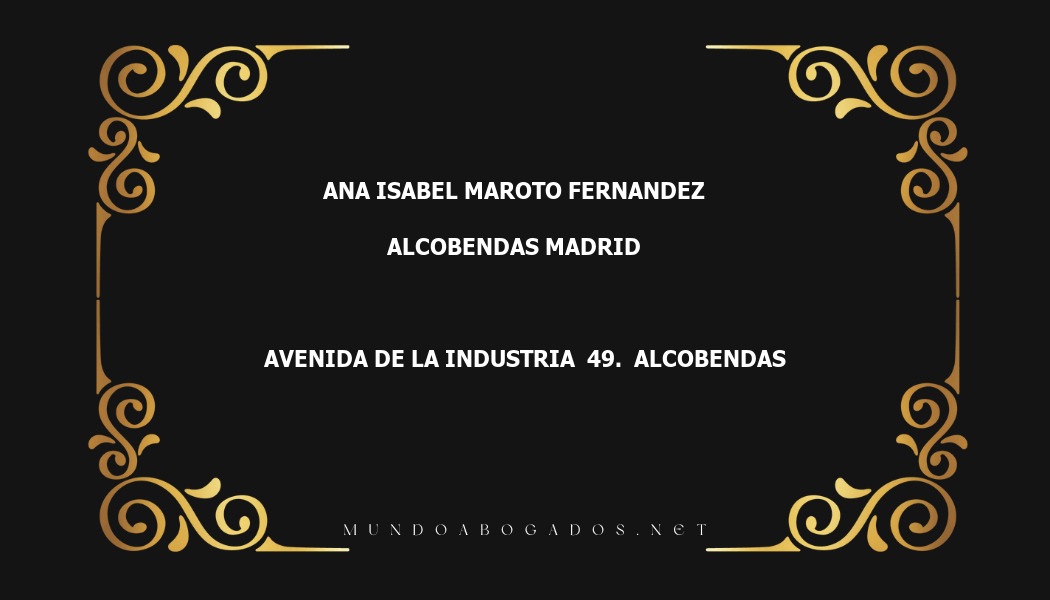 abogado Ana Isabel Maroto Fernandez en la localidad de Alcobendas