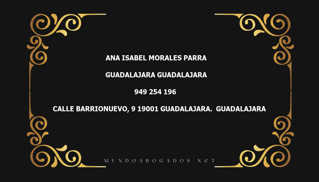 abogado Ana Isabel Morales Parra en la localidad de Guadalajara