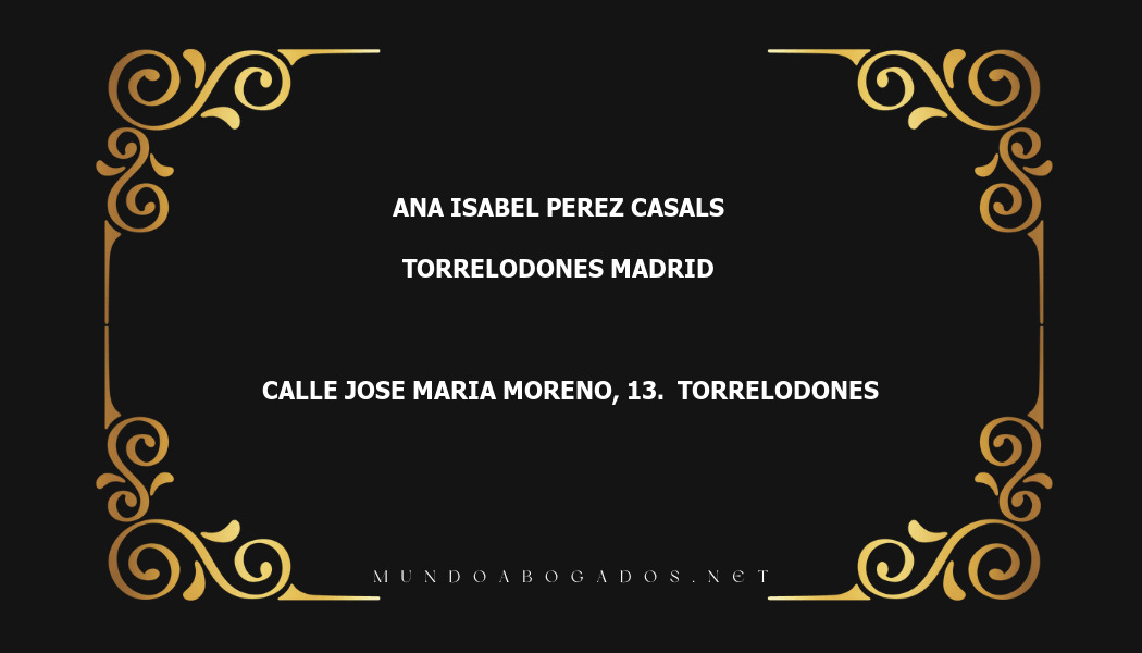 abogado Ana Isabel Perez Casals en la localidad de Torrelodones