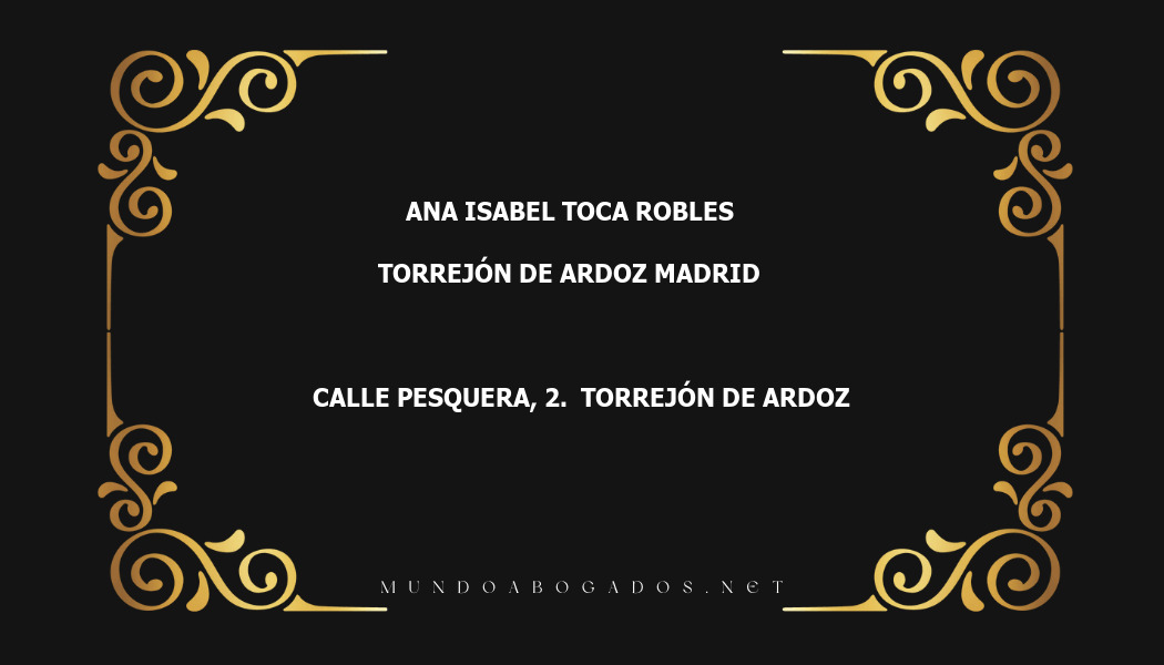 abogado Ana Isabel Toca Robles en la localidad de Torrejón de Ardoz