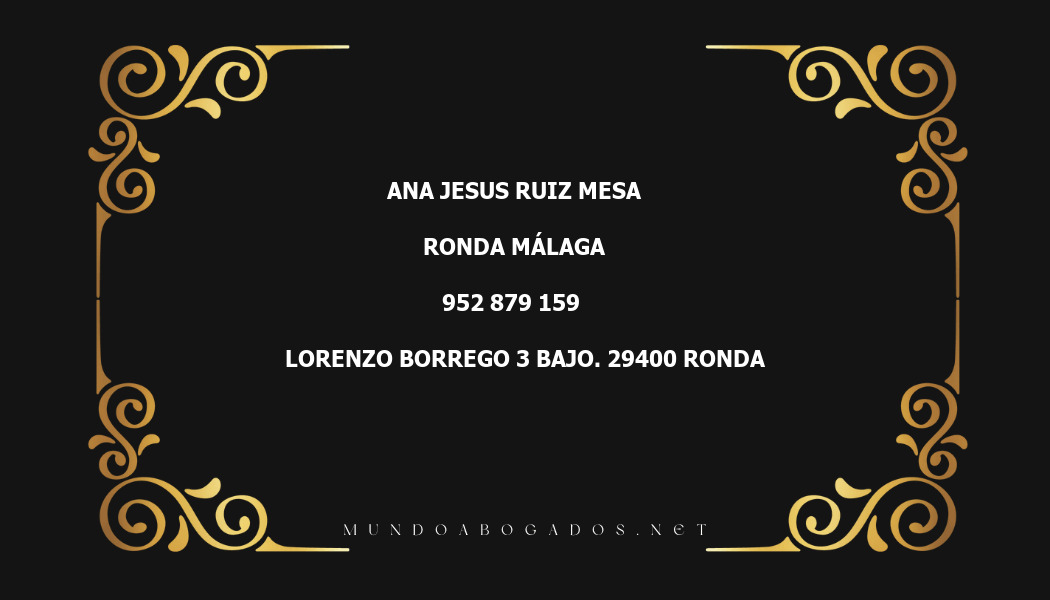 abogado Ana Jesus Ruiz Mesa en la localidad de Ronda