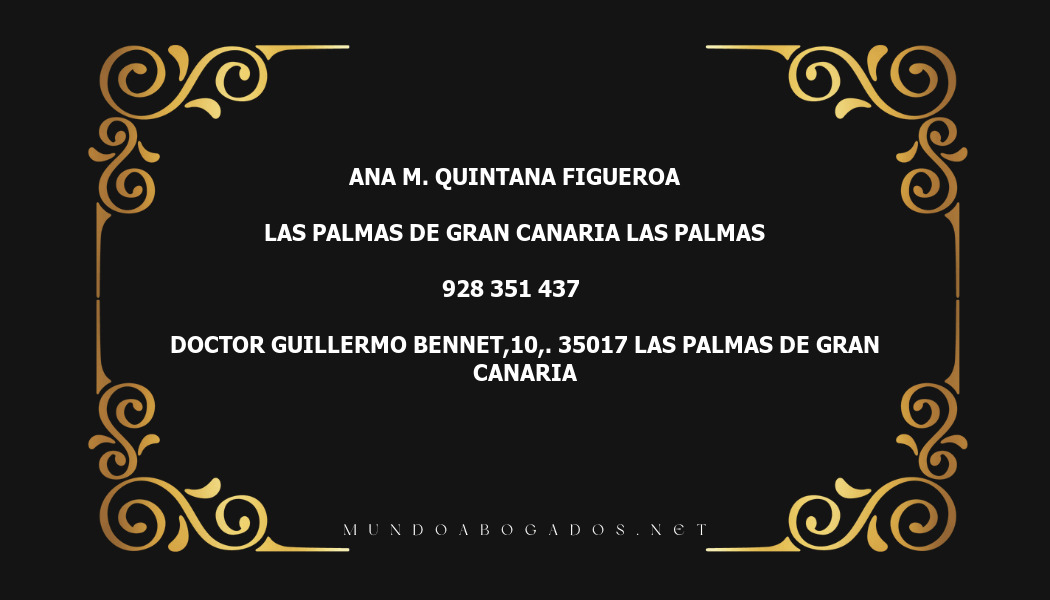 abogado Ana M. Quintana Figueroa en la localidad de Las Palmas de Gran Canaria