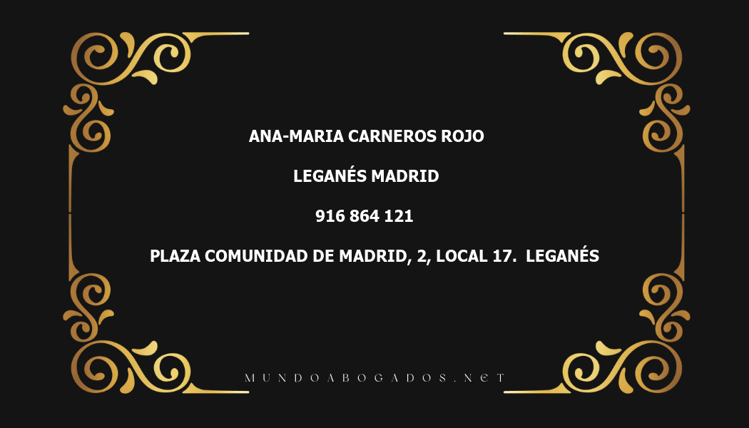 abogado Ana-Maria Carneros Rojo en la localidad de Leganés