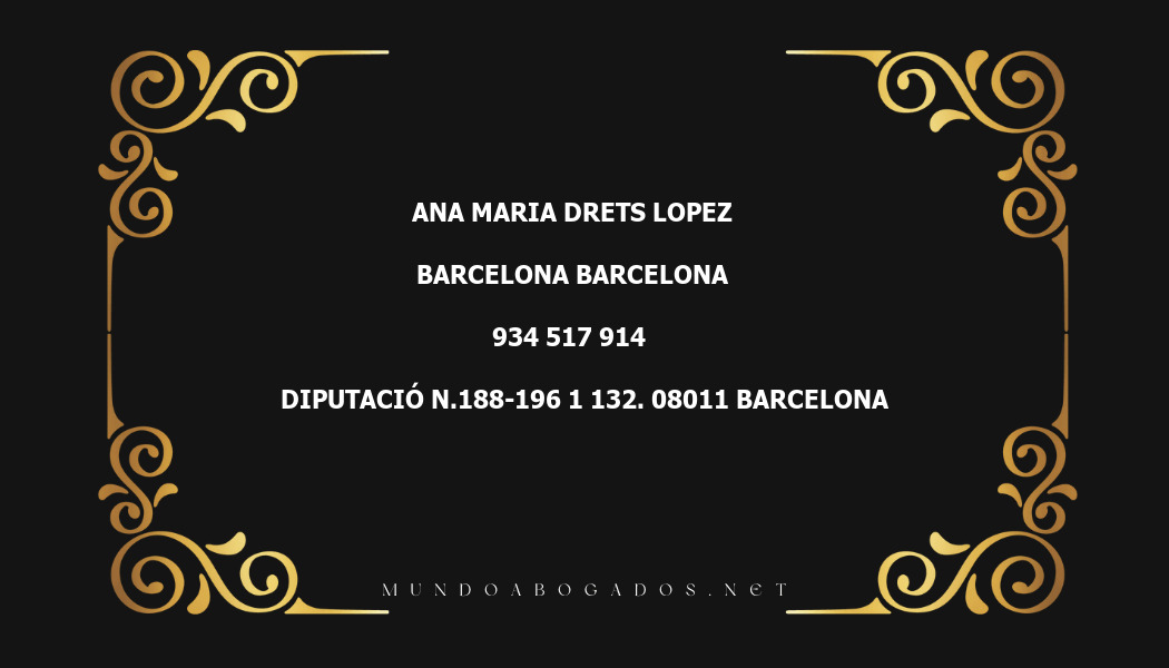 abogado Ana Maria Drets Lopez en la localidad de Barcelona