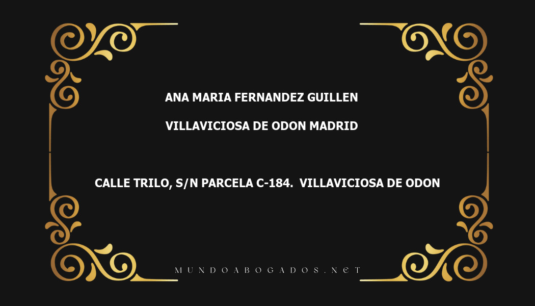 abogado Ana Maria Fernandez Guillen en la localidad de Villaviciosa de Odon